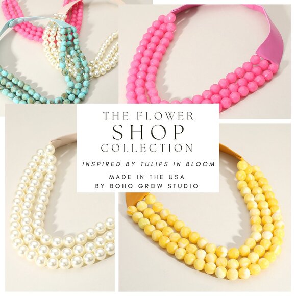 Chunky Round Beaded 3-Strand Vegan Leather Magnetic Necklace USA Made Beads NEW - Picture 1 of 5